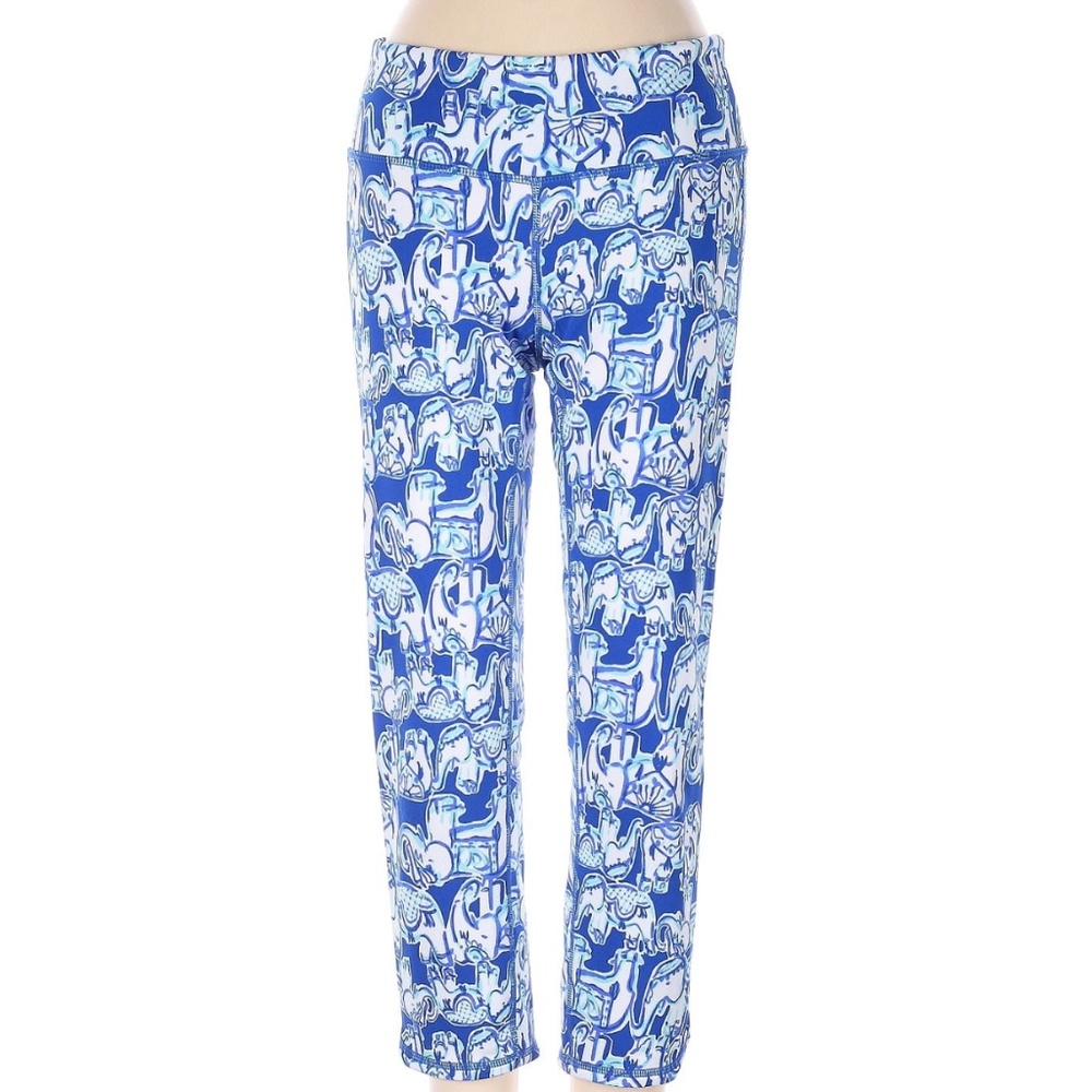 LILLY PULITZER Joy Ride Elephant Luxletic Weekender UPF 50+ Crop Leggings S RARE